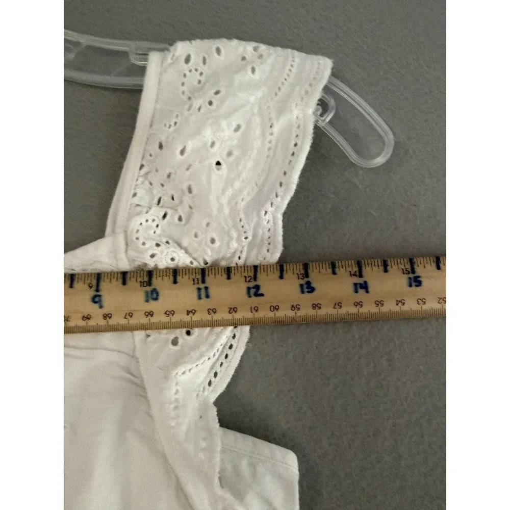 Justice Dress Girls 12 White Eyelet Lace Flutter Strap Maxi Cotton Sundress